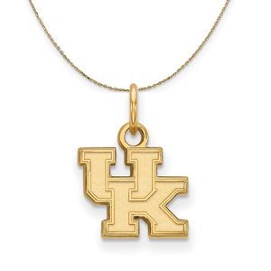 14k Yellow Gold U. of Kentucky X-Small 'UK' Necklace - 22 Inch
